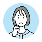 困った顔の女性