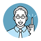 人差し指を立てる男性